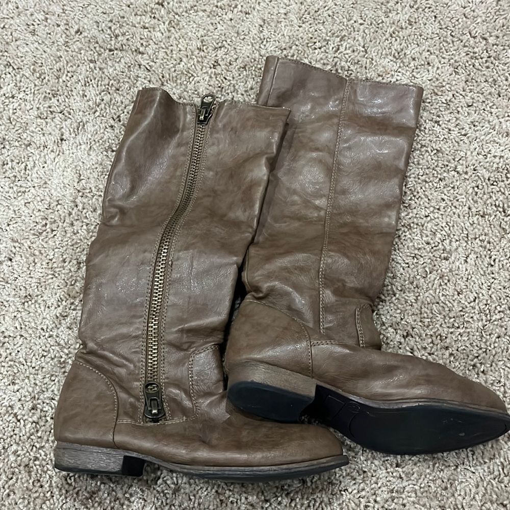 Target Brown Faux Leather Light Brown Boots